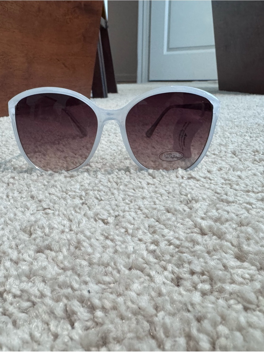bebe White Frame Brown Gradient Lens Women's Sunglasses